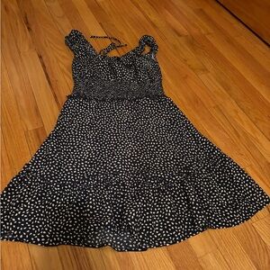 Navy blue and White Polka Dot Dress